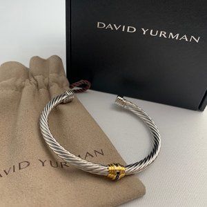 Small Blue Diamond Sterling Silver Open Bracelet